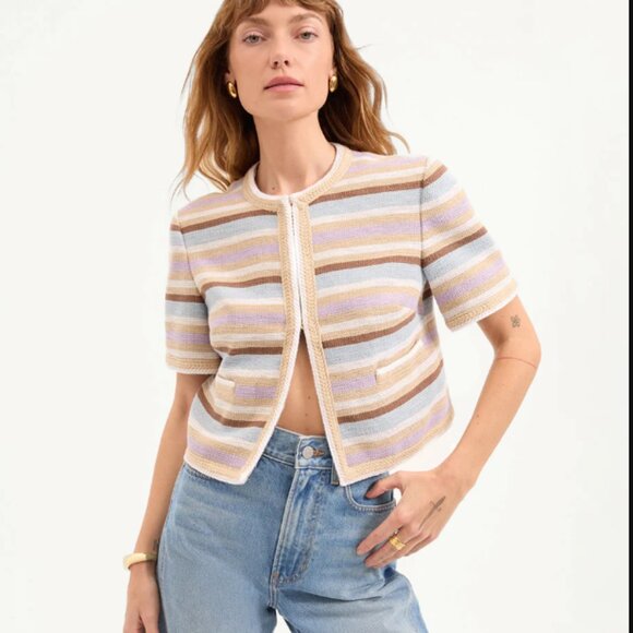 Veronica Beard Wyatt Short-Sleeve Jacket - Size 6 NWT - Picture 1 of 4